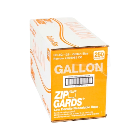 Zipgards Zipgards Low Density Recloseable 10.5"x10.5" Clear gal. Bag, PK250 304985130